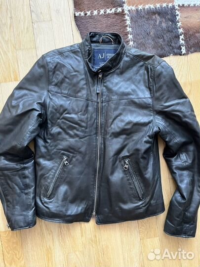 Кожаная куртка мужская armani