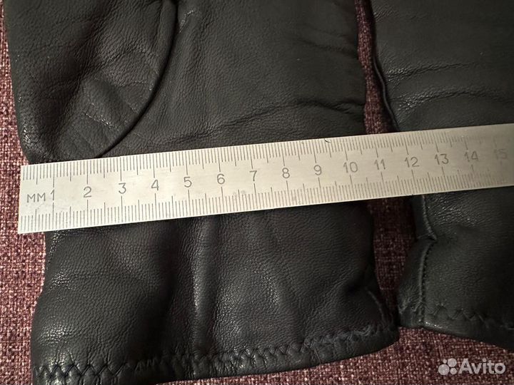 Мужские кожаные перчатки зимние