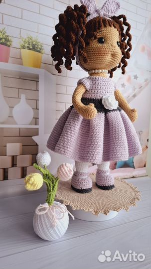 Кукла вязанная Варенька