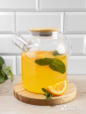 Чайник заварочный стеклянный 1600 мл новый