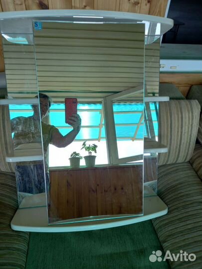 Тумба для ванной, зеркало с полками бу