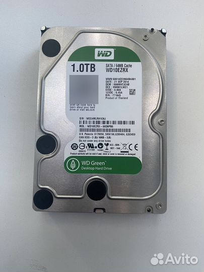 Жесткий диск SATA-3 1Tb WD Green IntelliPower