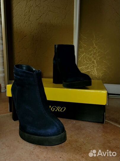 Ботильоны женские на каблуке; замша