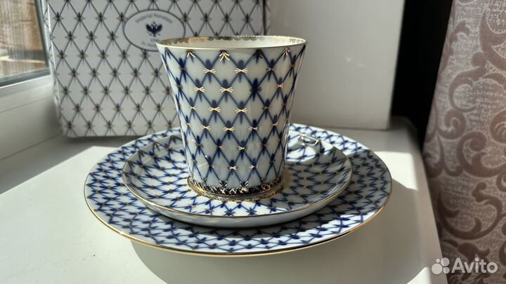 Чайная пара лфз кобальтовая сетка