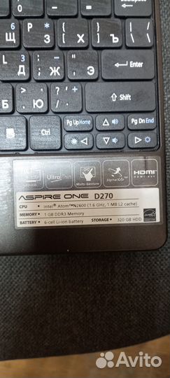 Нетбук acer aspire one D270