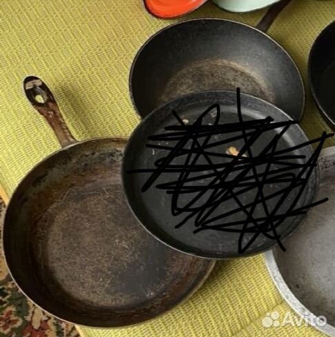 Чугунные сковородки, скороварка СССР