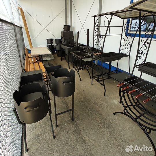 Мангал с печью под казан