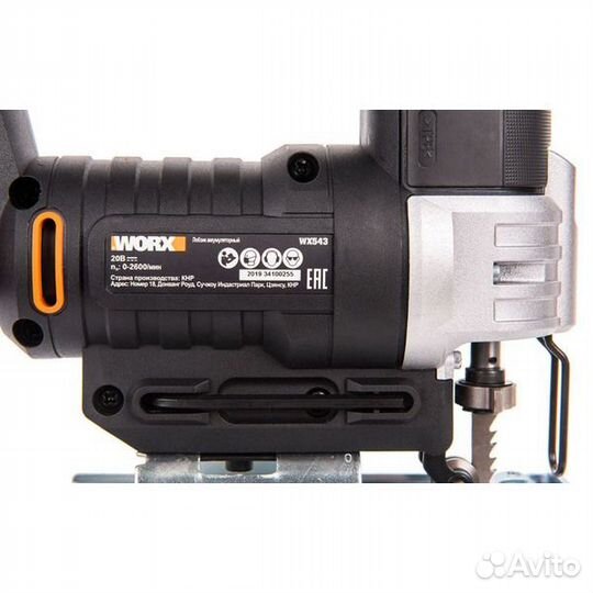 Аккумуляторный лобзик worx WX543, 20В, 2 Ач х1, кейс