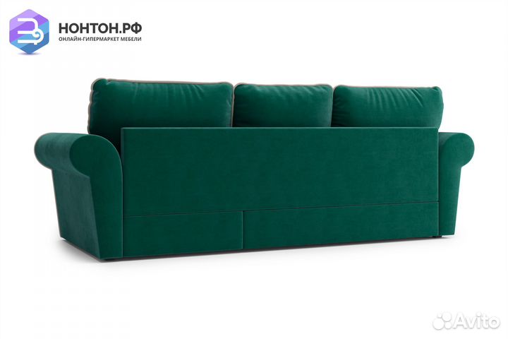 Диван угловой дельфин Прованс изумрудный