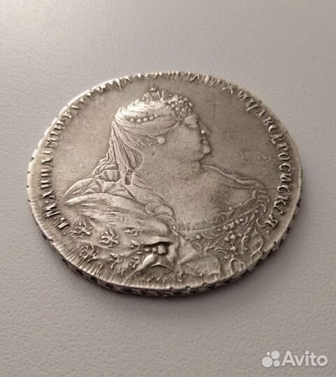 Рубль 1737 года. Анны Иоанновны. Московский Тип