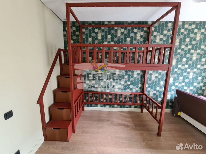 Детская кровать чердак с безопасными бортиками