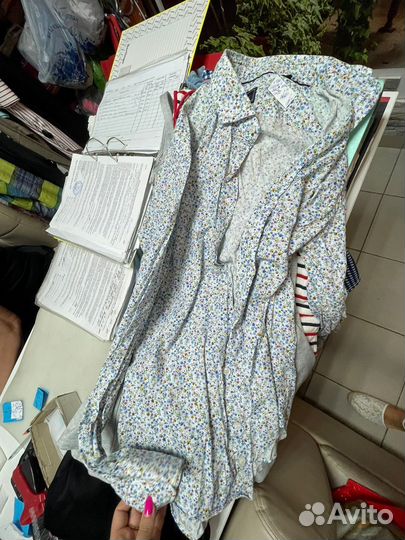 Рубашка хлопок в цветочек