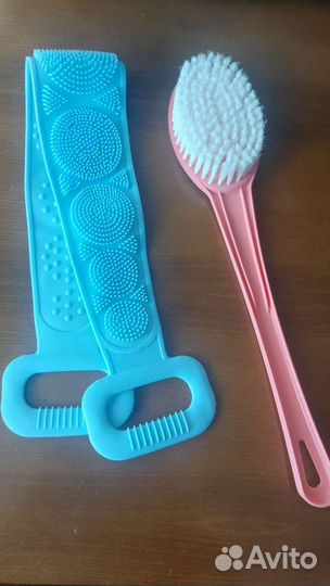 Силиконовая мочалка и щетка для мытья спины