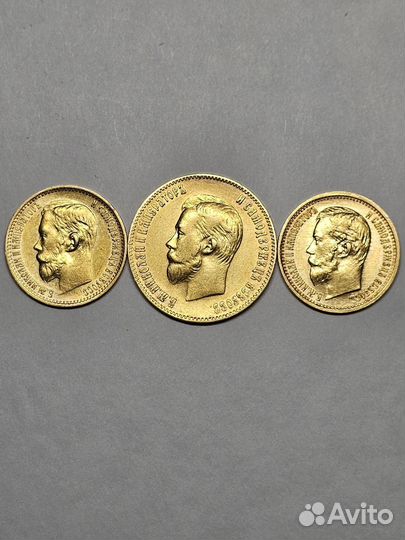 Золотые царские монеты. Николай 2. Оригинал