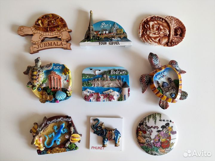 Магниты сувенирные декоративные из разных стран