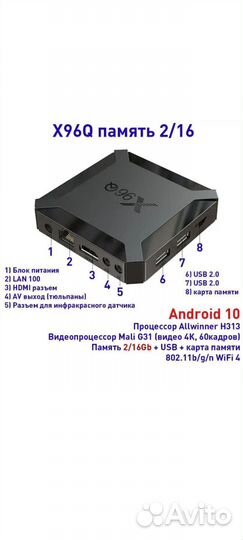 SMART tv приставка x96q