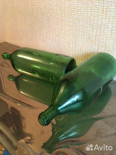 Бутыли стеклянные зеленые 2,75 л бу