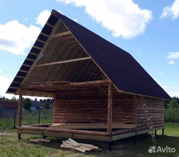 Сруб дачного дома из бревна 6х6+3 с доставкой