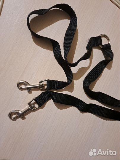 Поводок-сворка для собак нейлоновый двойной