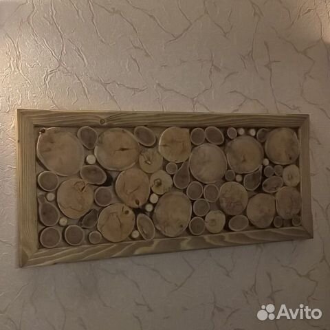 Панно из спилов дерева для декора