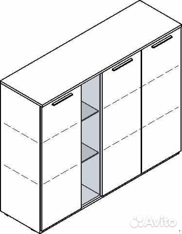 Комод Аltea со стеклом 3 двери
