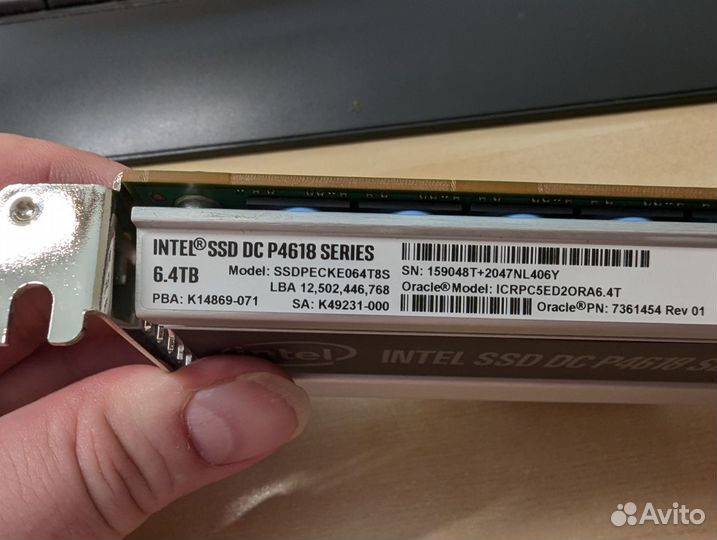 Накопитель Intel SSD DC P4618 PCIe NVMe 0 часов