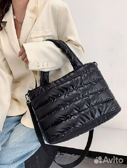 Сумка женская черная стеганая через плечо новая