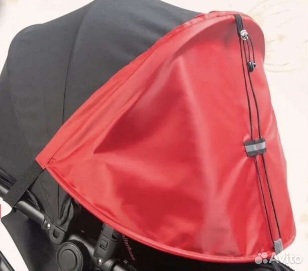 Козырек на коляску красный