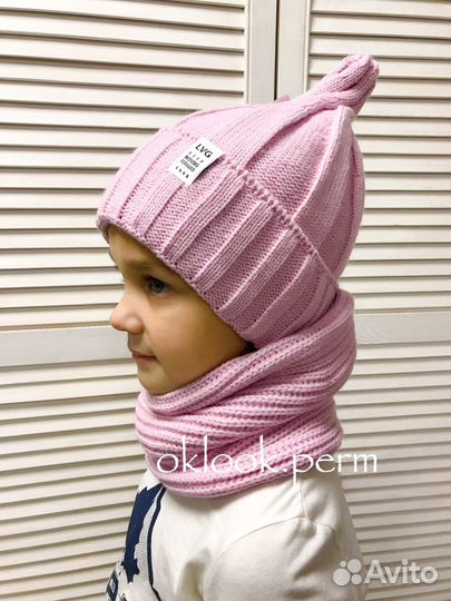 Зимний комплект шапка снуд