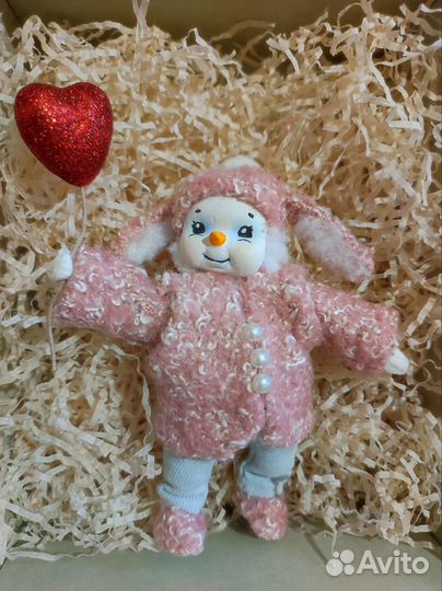 Игрушка ёлочная, ватно-текстильная. Ручная работа