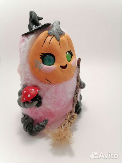 Тыковка - ведьмочка игрушка в смешанной технике