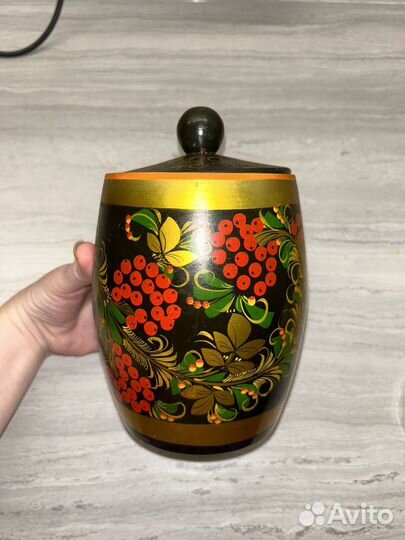 Горшок из дерева винтажный