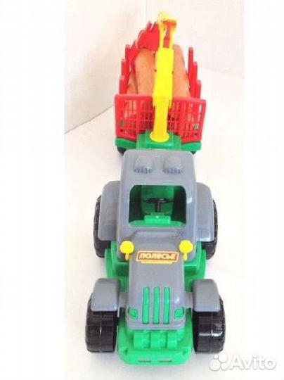 Большой трактор Полесье с прицепом и манипулятором