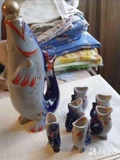 Кувшин рыба сервиз графин