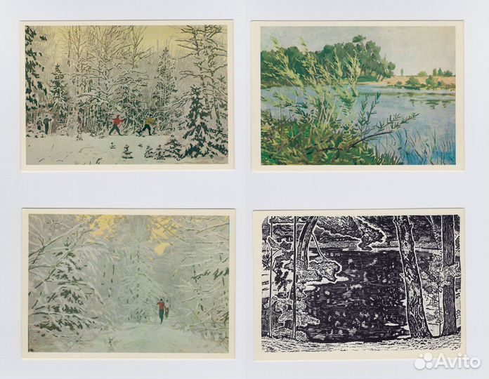 Открытки набор Пейзажи Подмосковья 1978 полный