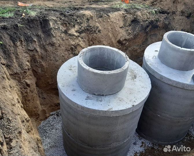 Установка септика из бетонных колец