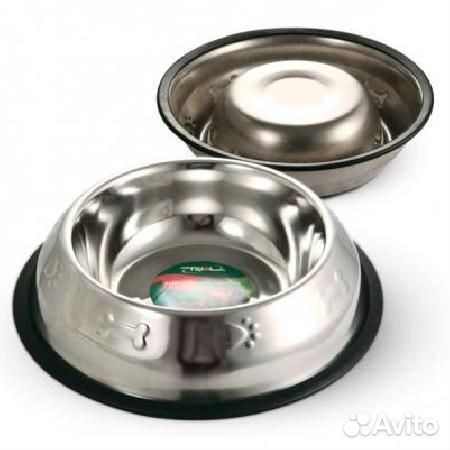 Triol миска для животных, металлическая на резинке