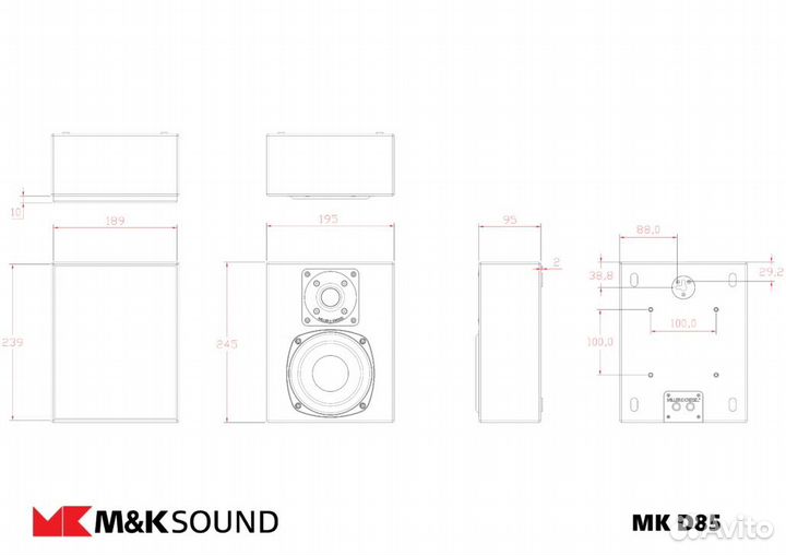 Настенная акустика M&K D85 Black Satin/Black Cloth
