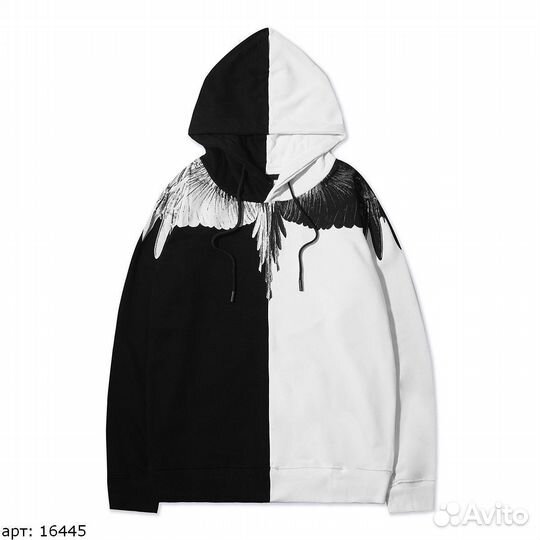 Худи marcelo burlon Черное белое