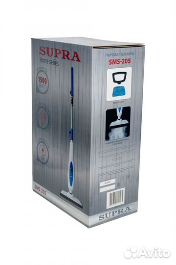 Паровая швабра Supra SMS-205, 1500 Вт, белый, сини