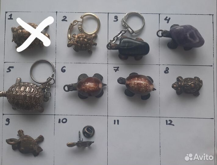 Коллекция миниатюрных черепашек бронза латунь