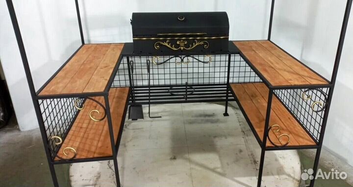 Мангал с печкой под казан