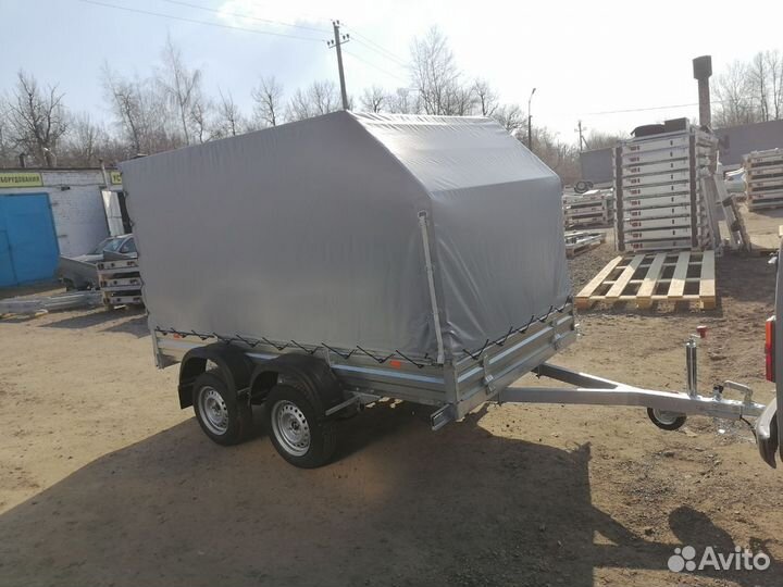 Двухосный прицеп с тентом аэро 150 см. Г/П 424