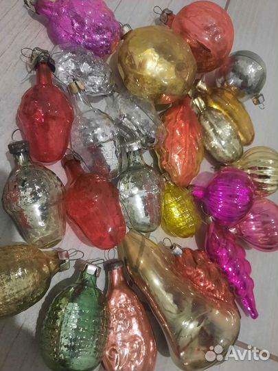Елочные игрушки полупрозрачные СССР