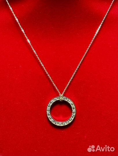 Крупный золотой кулон подвеска с бриллиантами