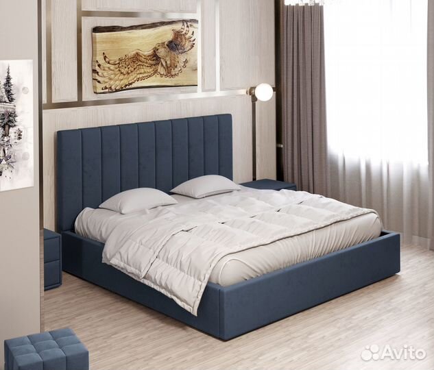 Кровать с ящиком для белья с подъемным механизмом