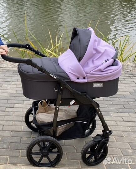 Коляска 2 в 1 babyton rocky purple полный комплект