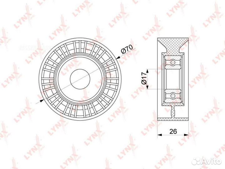 Lynxauto PB-5253 Ролик натяжной приводного ремня