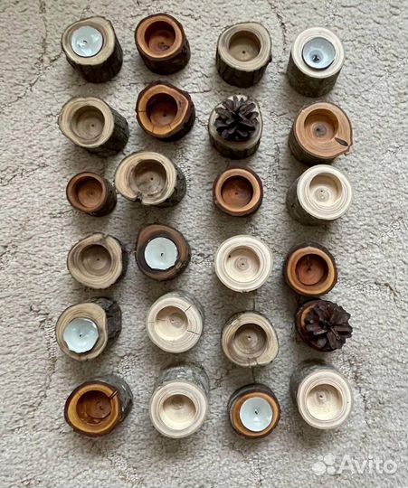 Декоративный подсвечник. Разные породы дерева