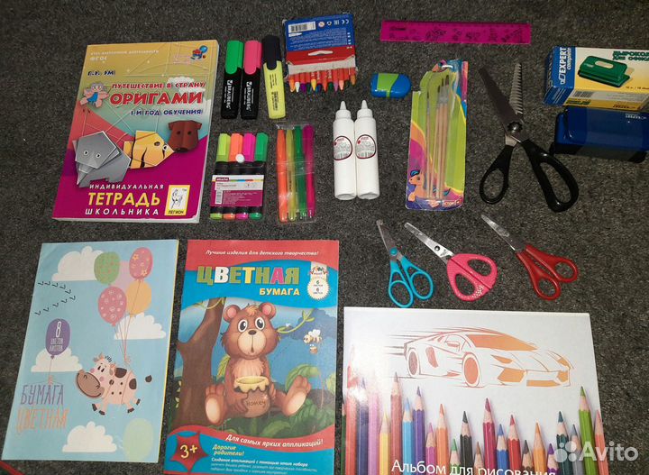 Цв.бумага,оригами,фартуки,альбом,клей